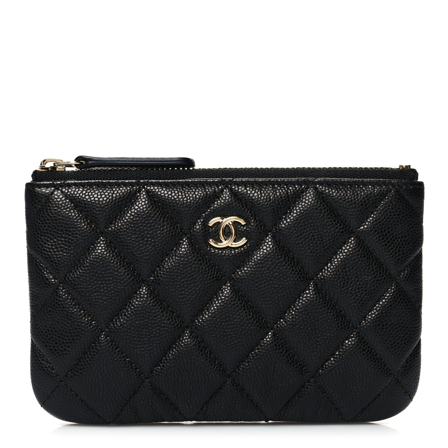 Caviar Quilted Small Cosmetic Case Black