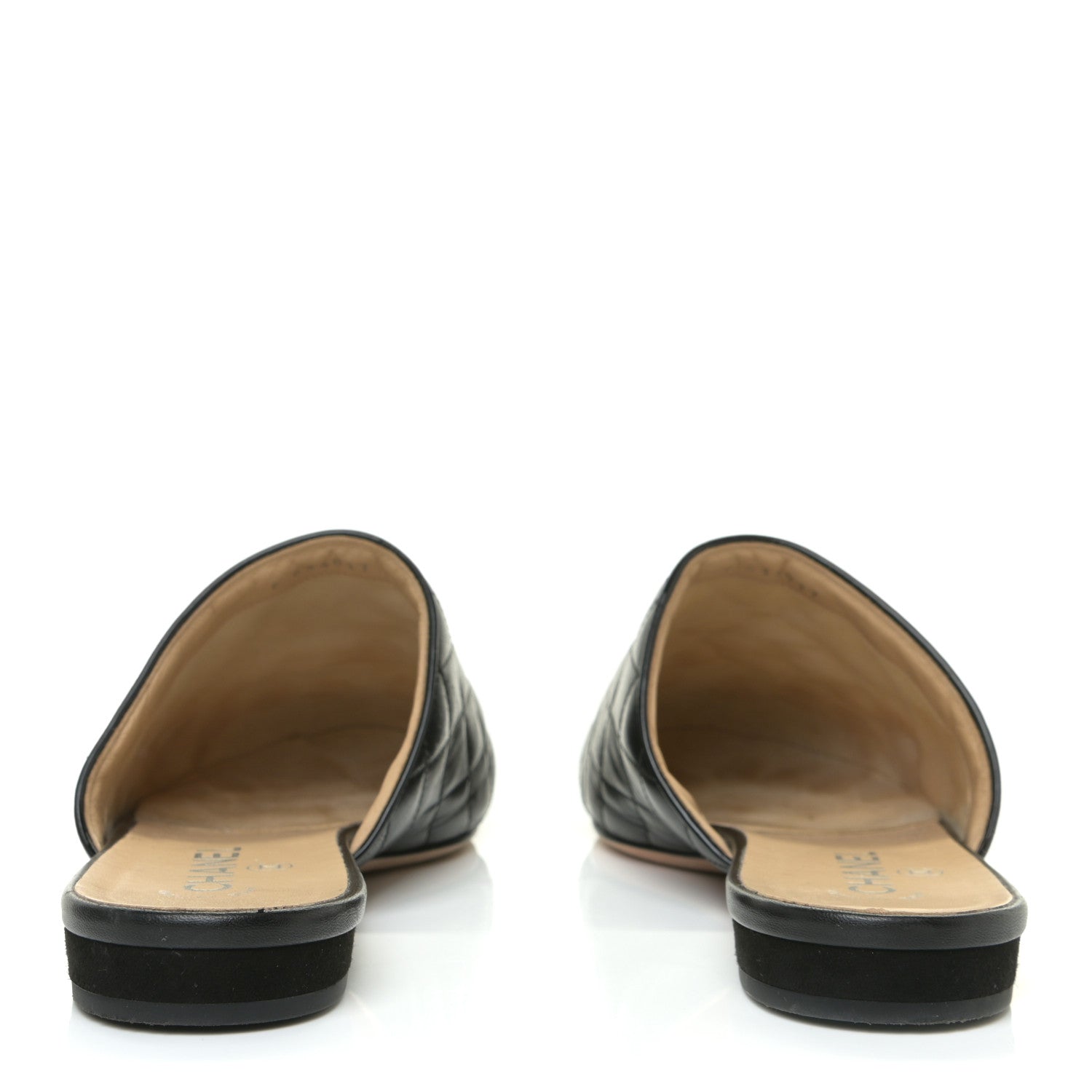 Chanel Lambskin Kid Suede Quilted Mules 40.5 Black 4 of 17