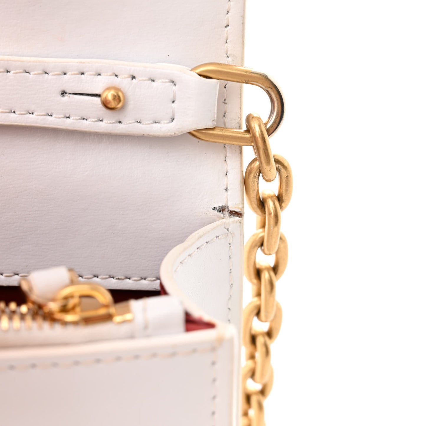 Calfskin Jitney 0.5 Shoulder Bag White