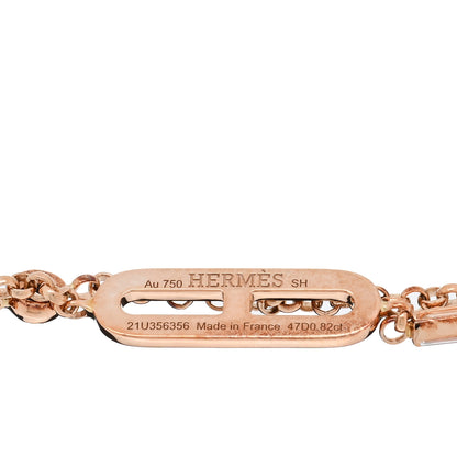 Hermes 18K Rose Gold Diamond Pink Opal Onyx Black Spinel Chaos Bracelet 3 of 4