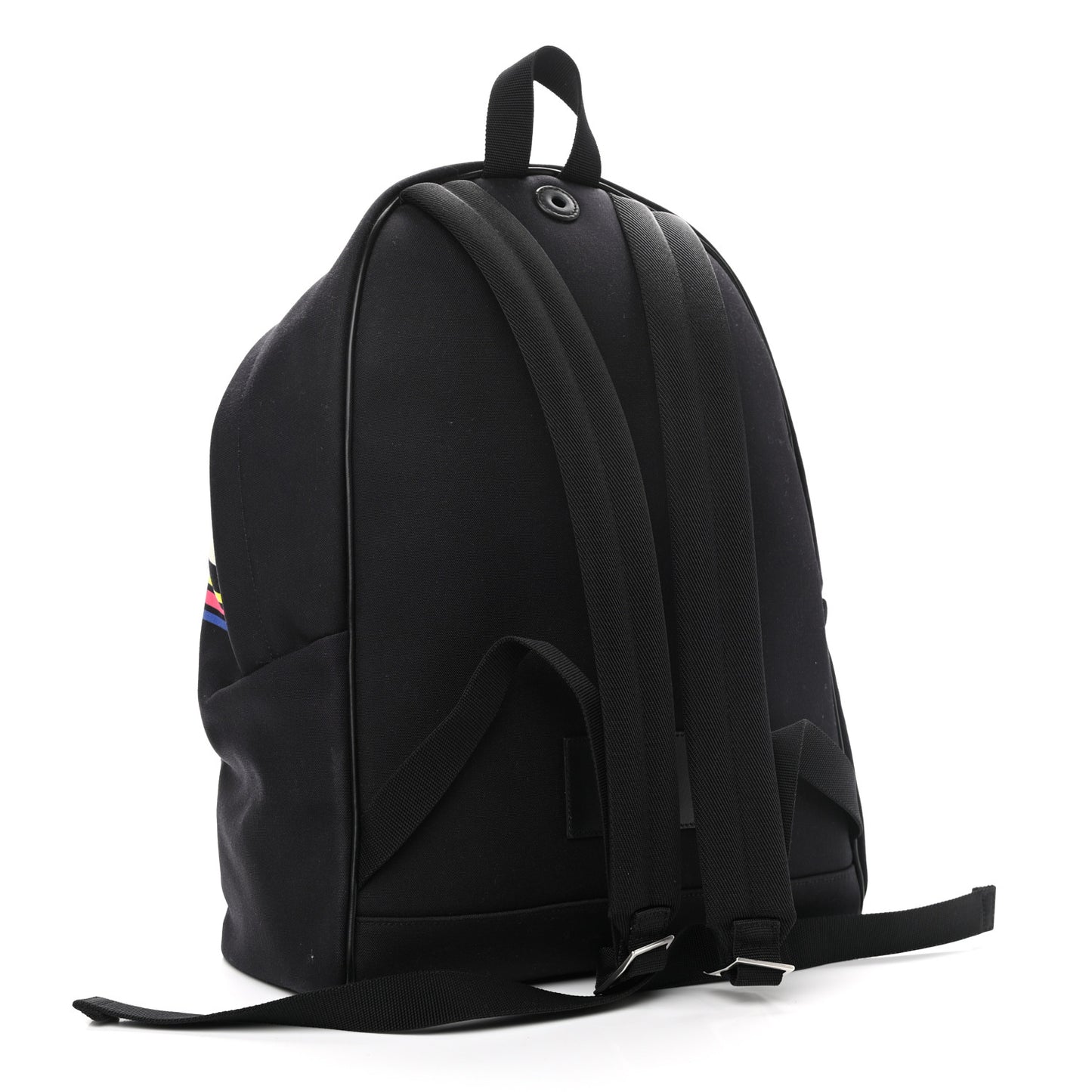 Nylon Twill Dinosaur Print City Backpack Black Multicolor