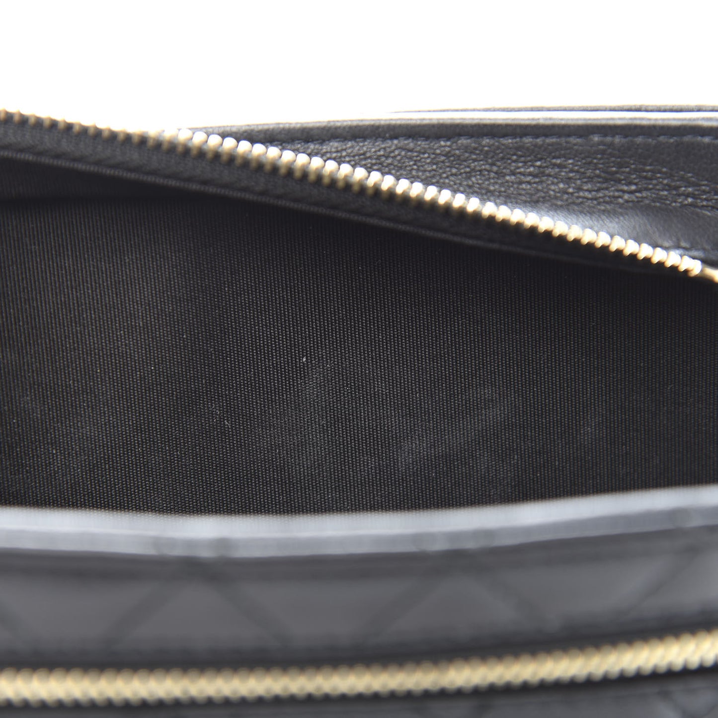 Lambskin Quilted Square Front Pocket Clutch With Chain Black