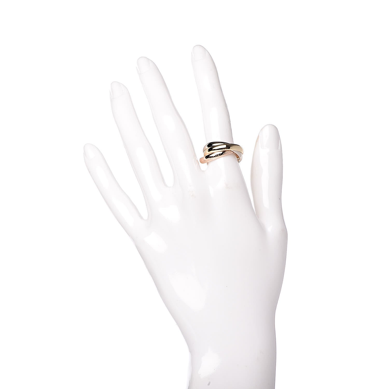 Cartier 18K Pink Yellow White Gold Classic Les Must De Trinity Ring 54 6.75 2 of 5