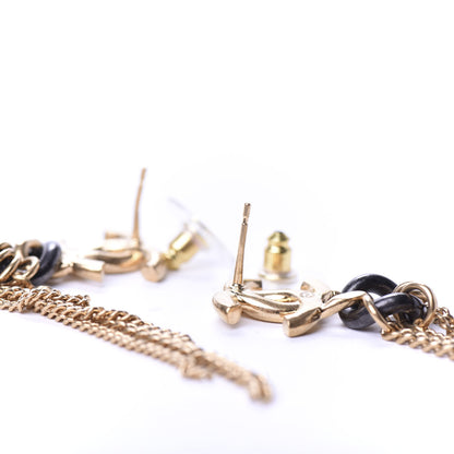 Chanel CC Chain Drop Earrings Gold Ruthenium 3 of 5