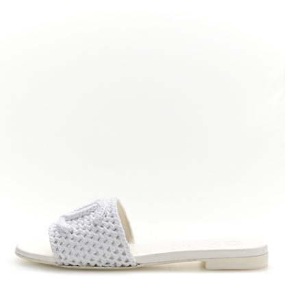 Chanel Crochet CC Mules Sandals 39 White 1 of 10