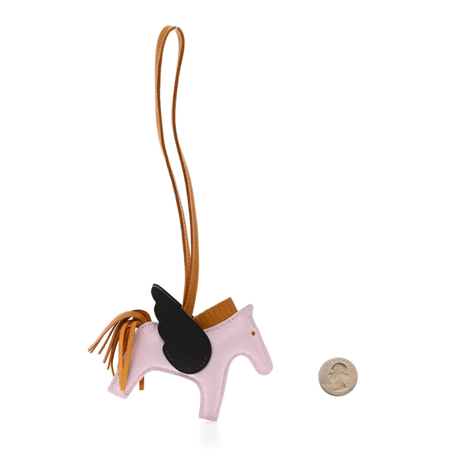 Hermes Milo Lambskin Grigri Rodeo Pegase Horse Bag Charm PM Mauve Pale Sesame Ebene 2 of 5
