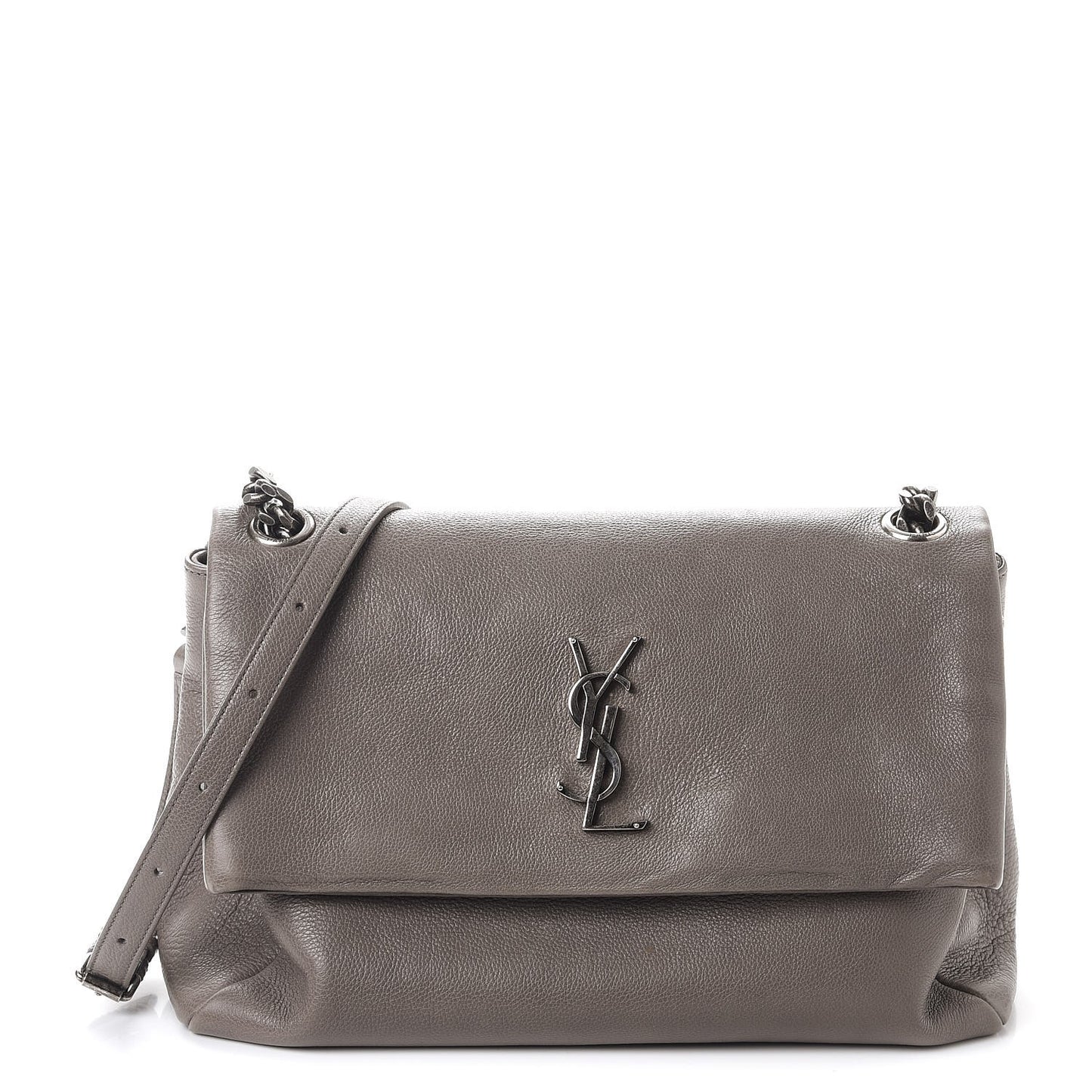 Grained Calfskin Medium West Hollywood Monogram Fold-Over Grey