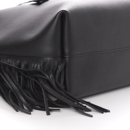 Saint Laurent Calfskin Large Fringe Shopping Tote Black 9 of 11