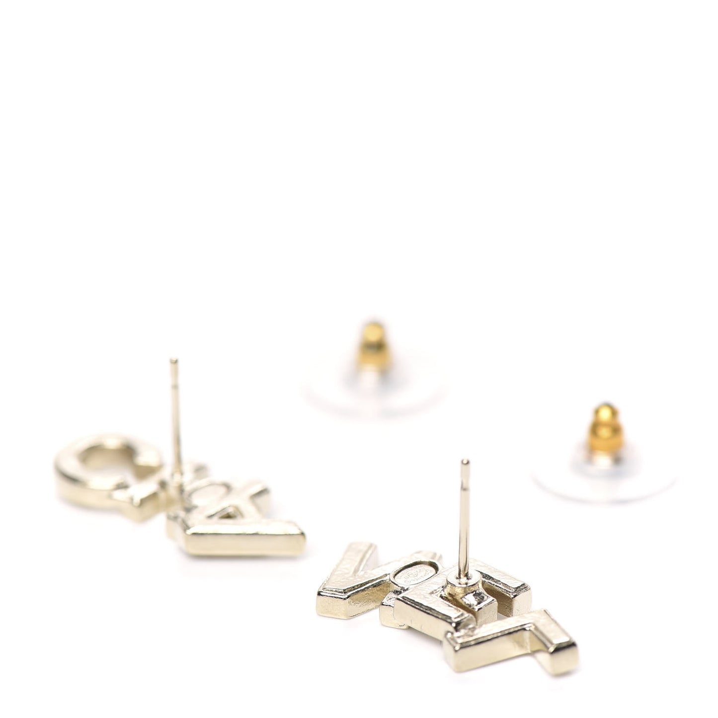 Crystal Pearl Signature Stud Earrings Gold