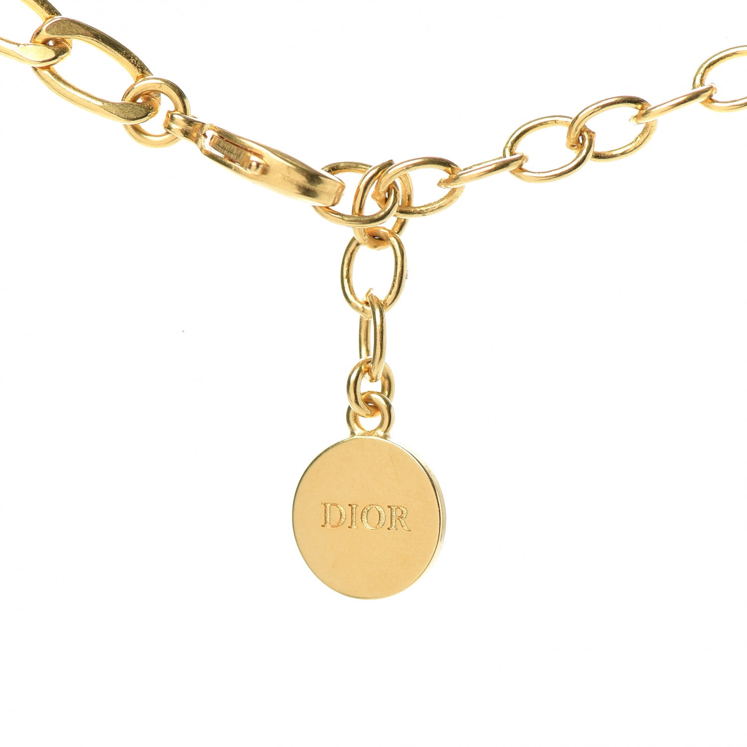 Christian Dior Metal Petit CD Choker Necklace Gold 708485