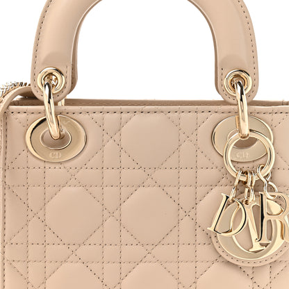 Christian Dior Lambskin Cannage Mini Lady Dior Powder Beige 8 of 11