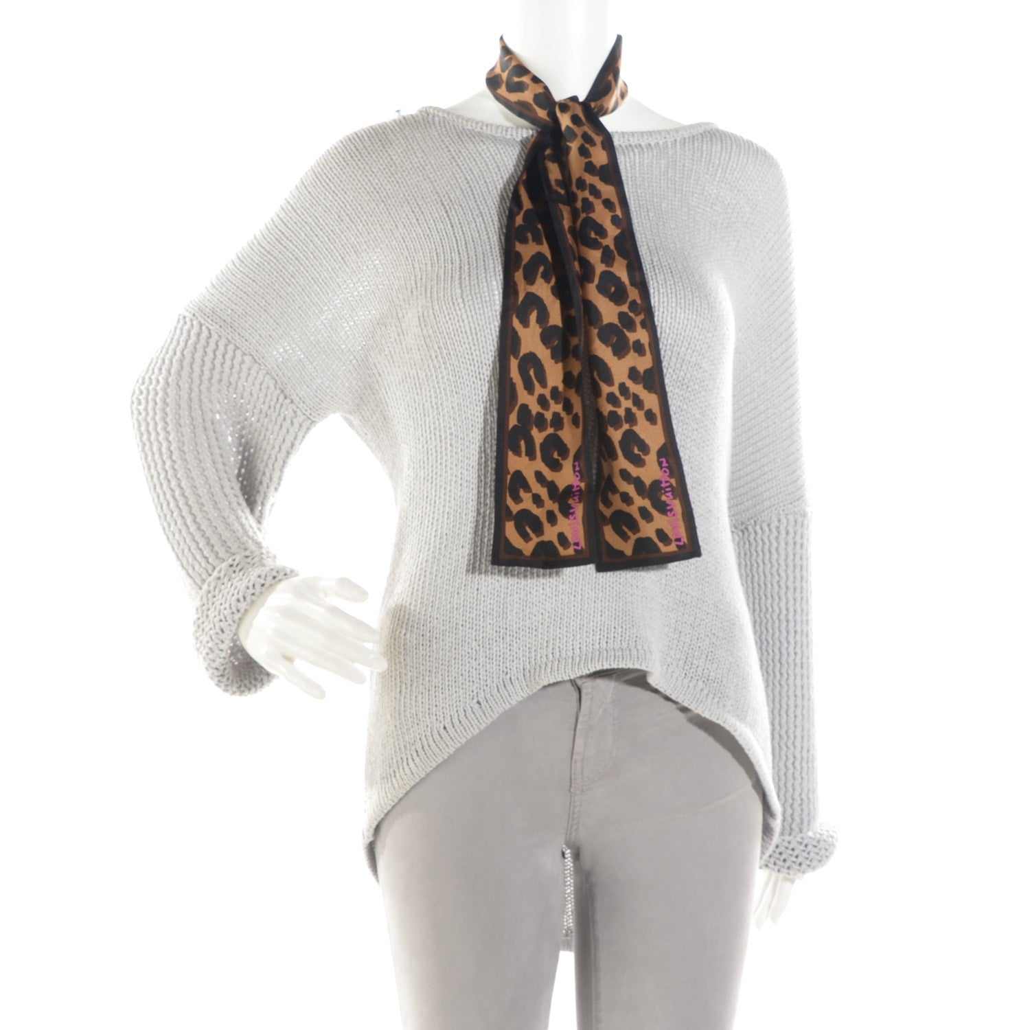 Louis Vuitton Silk Leopard Bandeau Scarf Marron 2 of 4
