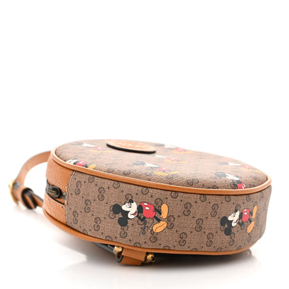 Gucci X DISNEY Mini Vintage GG Supreme Monogram Mickey Mouse Round Backpack Beige Vintage Sun Oil 4 of 11