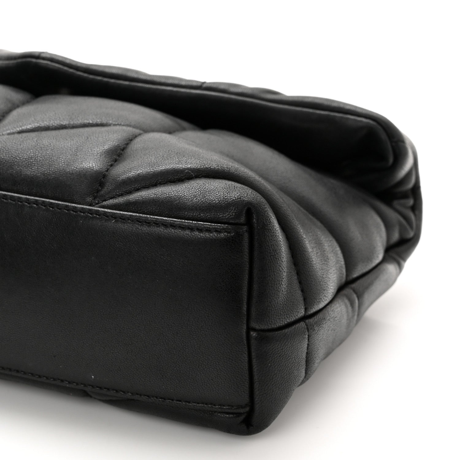 Saint Laurent Lambskin Quilted Toy Loulou Puffer Monogram Chain Satchel Black 6 of 11