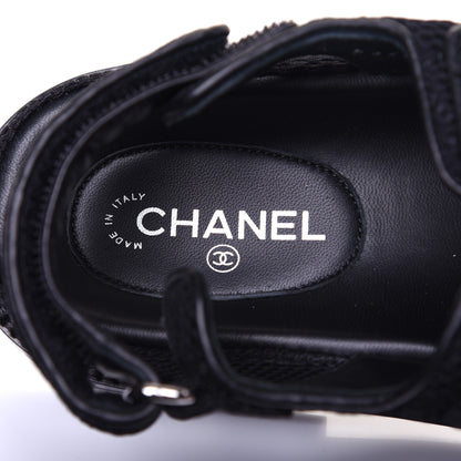 Chanel Fabric Velcro Dad Sandals 35.5 Black 7 of 12