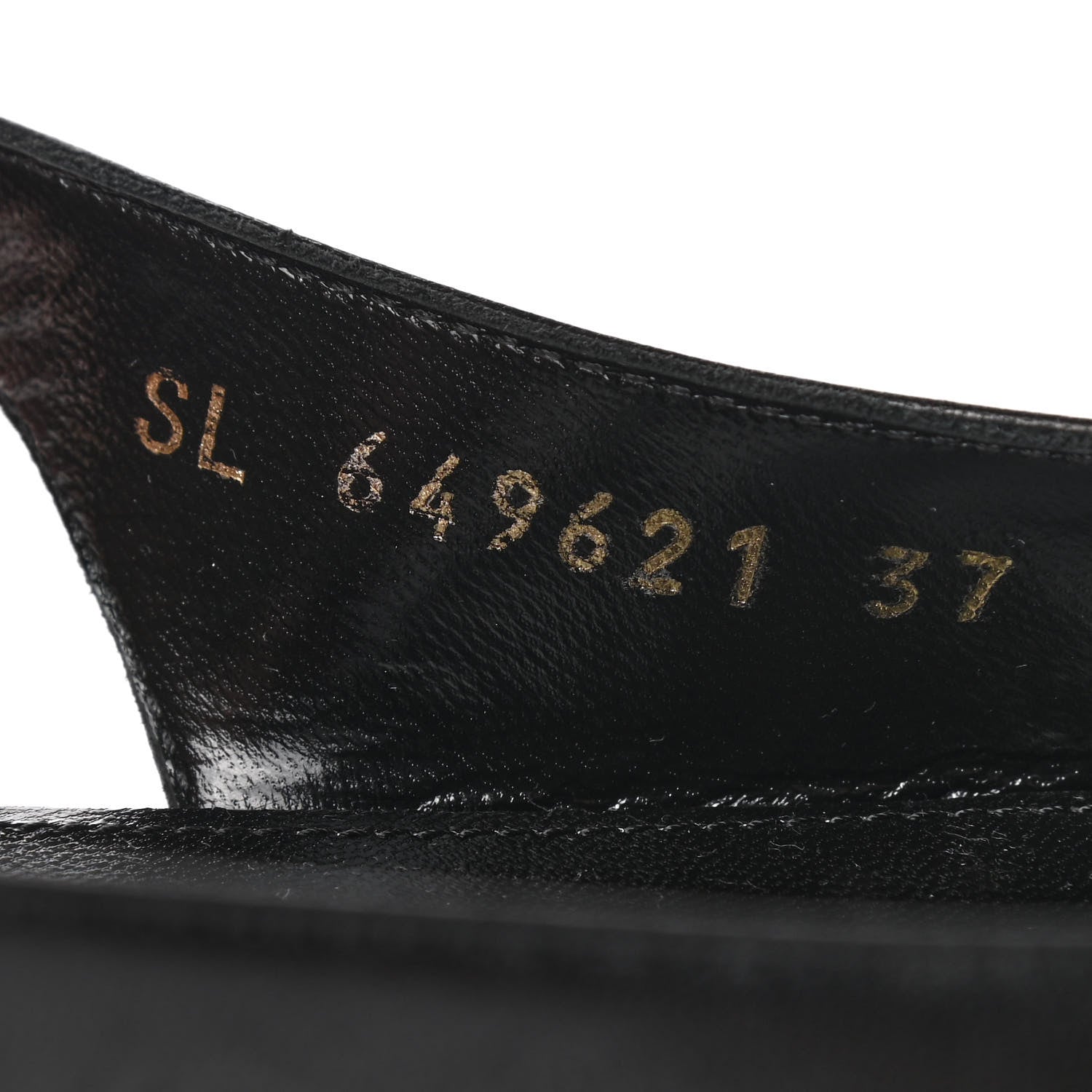 Saint Laurent Patent Smooth Lambskin Anais Slingback Flats 37 Black Navy 8 of 9