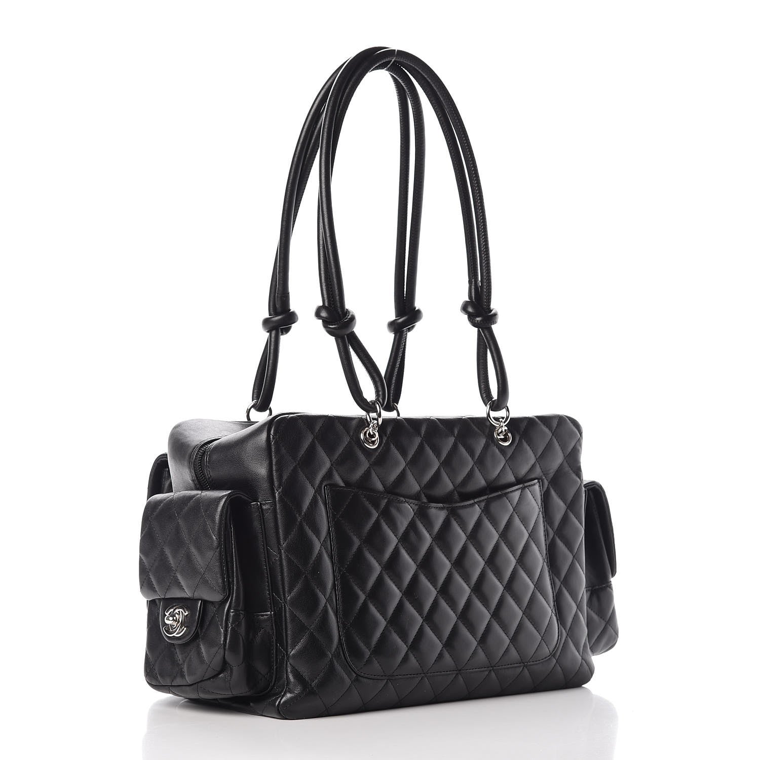 Chanel Calfskin Quilted Large Cambon Multipocket Reporter Black 3 of 8