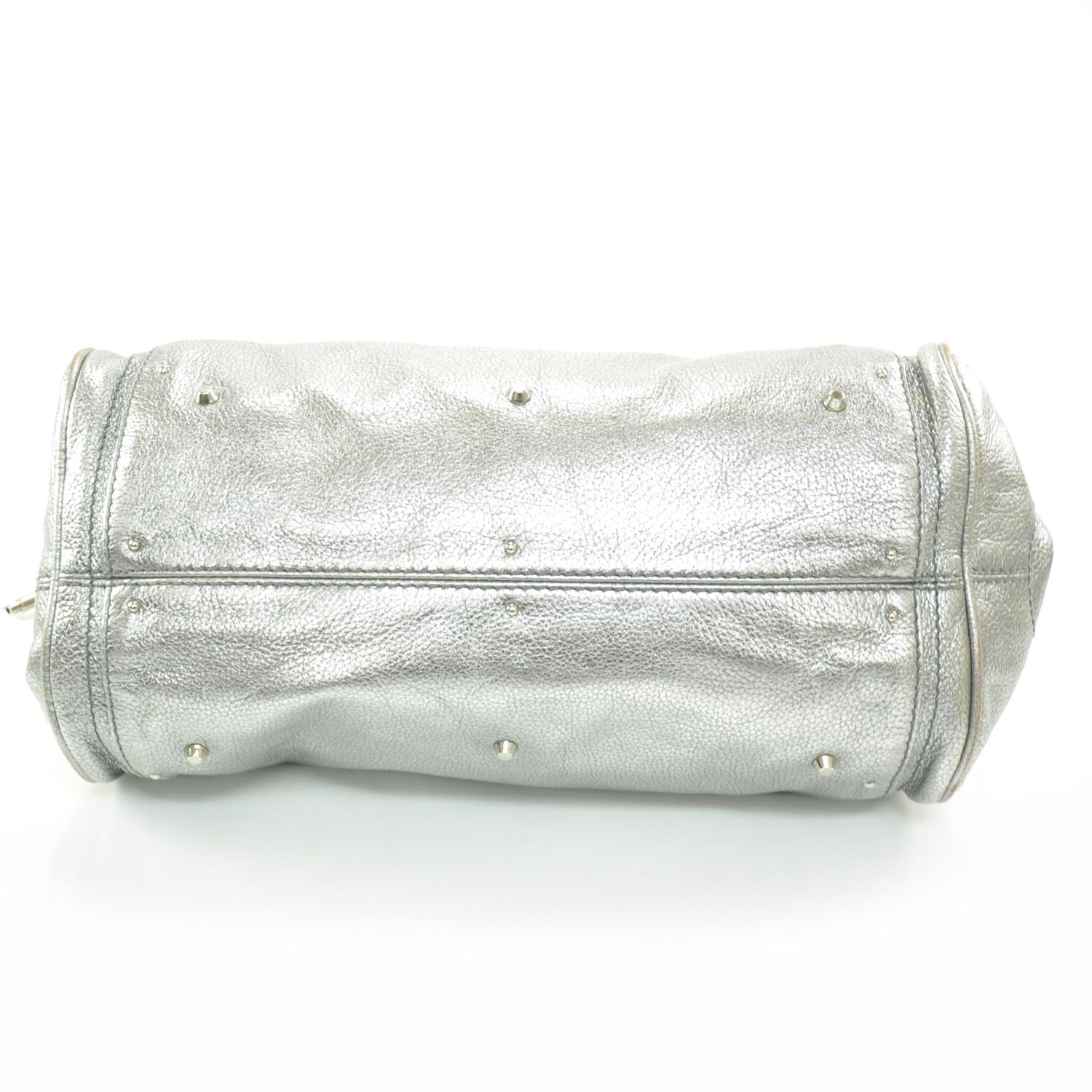 Chloe Leather Paddington Satchel Metallic Silver 5 of 9