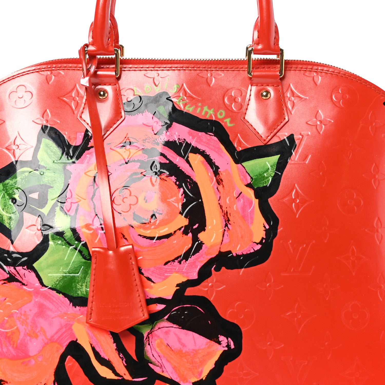 Louis Vuitton Vernis Roses Alma GM Orange Sunset 7 of 9
