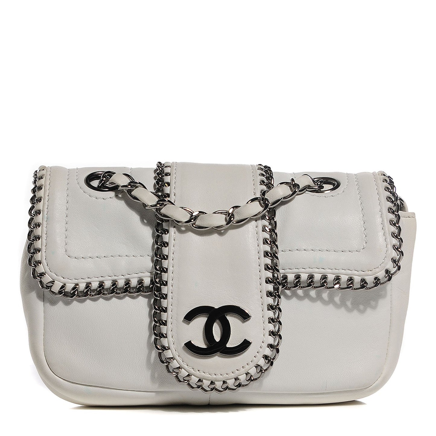 Lambskin Mini Madison Flap White