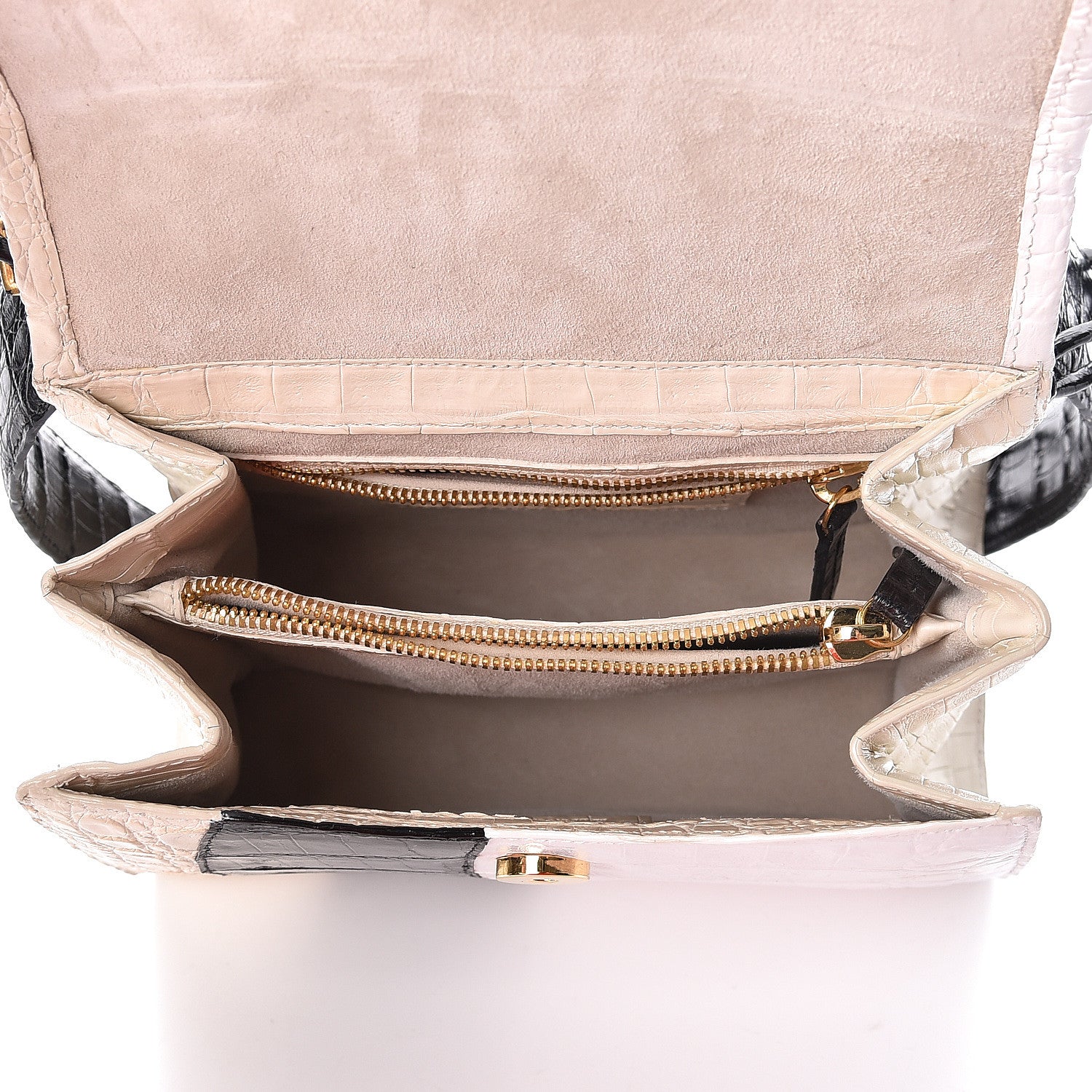 Nancy Gonzalez Crocodile Small Lexi Patchwork Top Handle Bag Cream 6 of 11