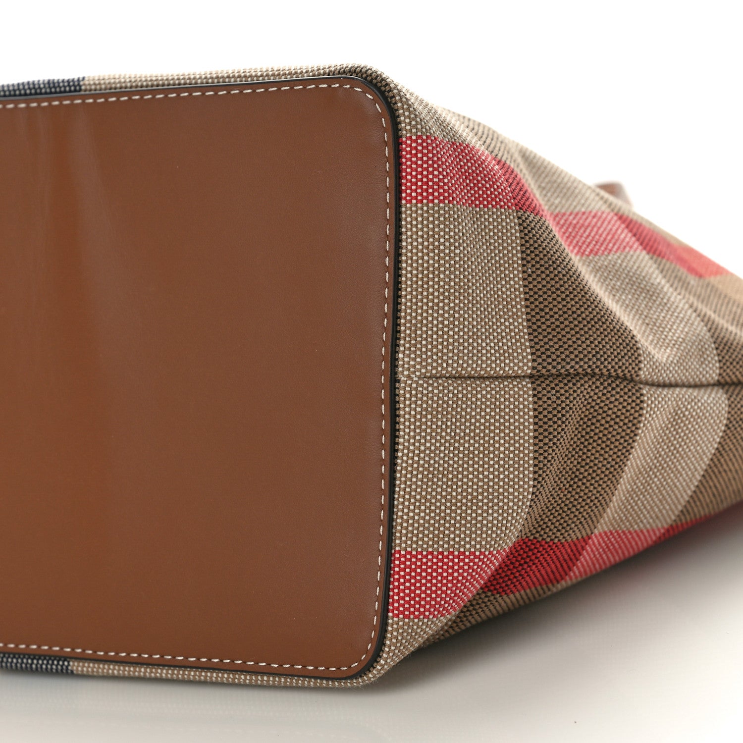 Burberry Giant Check Canvas Medium London Tote Taupe Brown 9 of 9