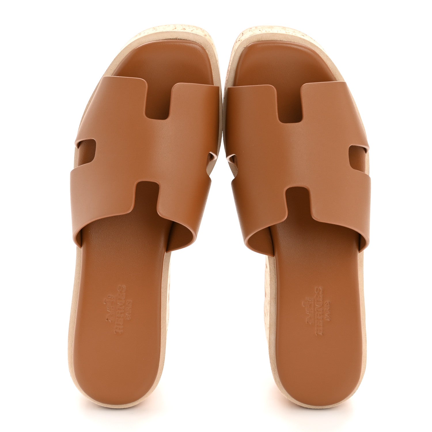 Hermes Calfskin Cork Eze 30 Sandals 35 Gold 1817611 – FASHIONPHILE