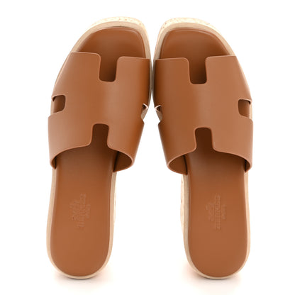 Hermes Calfskin Cork Eze 30 Sandals 35 Gold 2 of 10