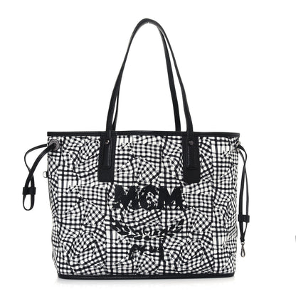 MCM Visetos Medium Liz Reversible Shopper Tote Black 11 of 20