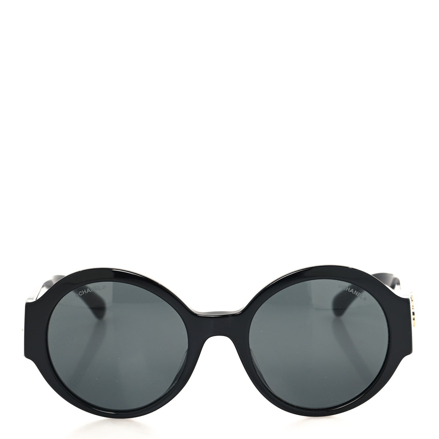 Acetate Round Sunglasses 5410-A Black