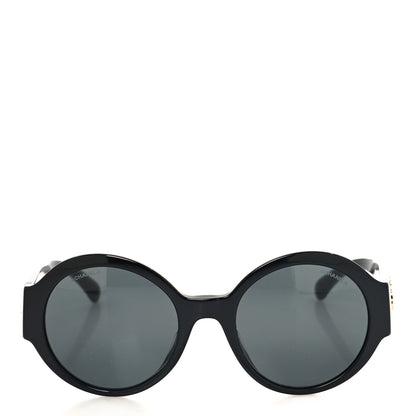 Chanel Acetate Round Sunglasses 5410-A Black 2 of 7