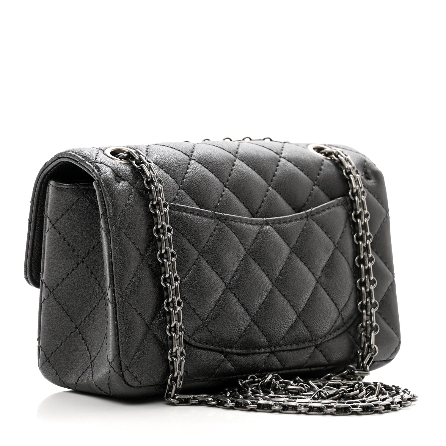Chanel Metallic Sheepskin Quilted 2.55 Reissue Mini Flap Dark Grey 3 of 10