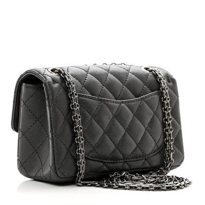 Chanel Metallic Sheepskin Quilted 2.55 Reissue Mini Flap Dark Grey 3 of 10
