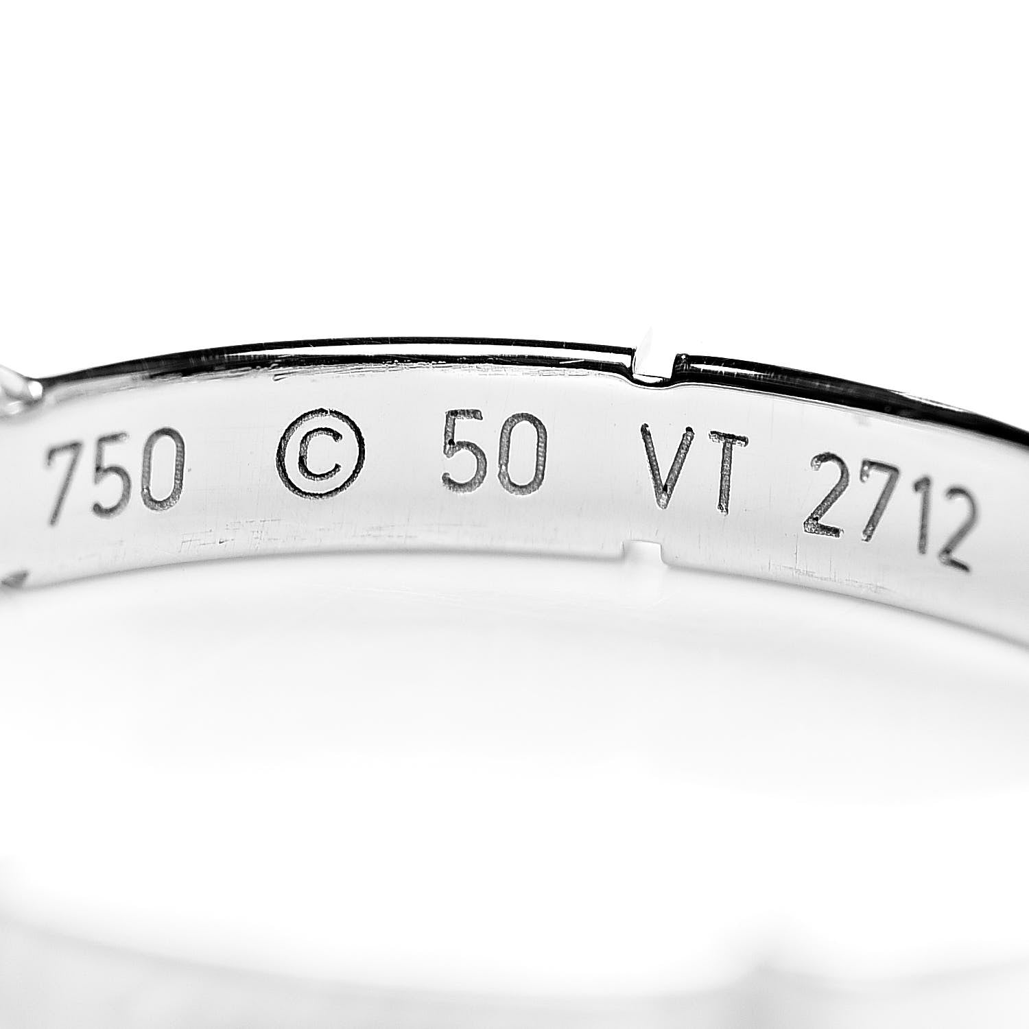 Cartier 18K White Gold 2.5mm Maillon Panthere Wedding Band Ring 50 5.25 4 of 5