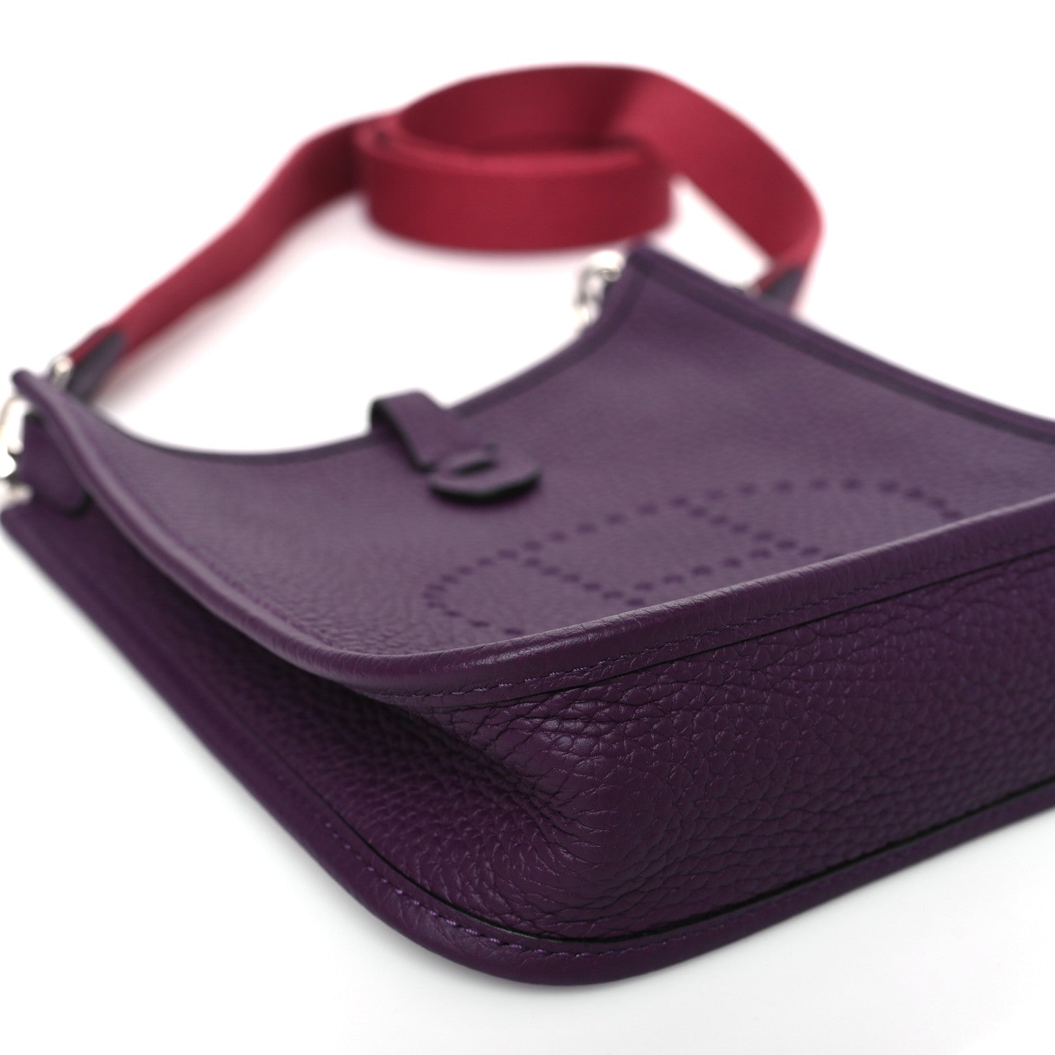 Hermes Taurillon Clemence Amazone Evelyne TPM Cassis Rouge Grenat 8 of 10