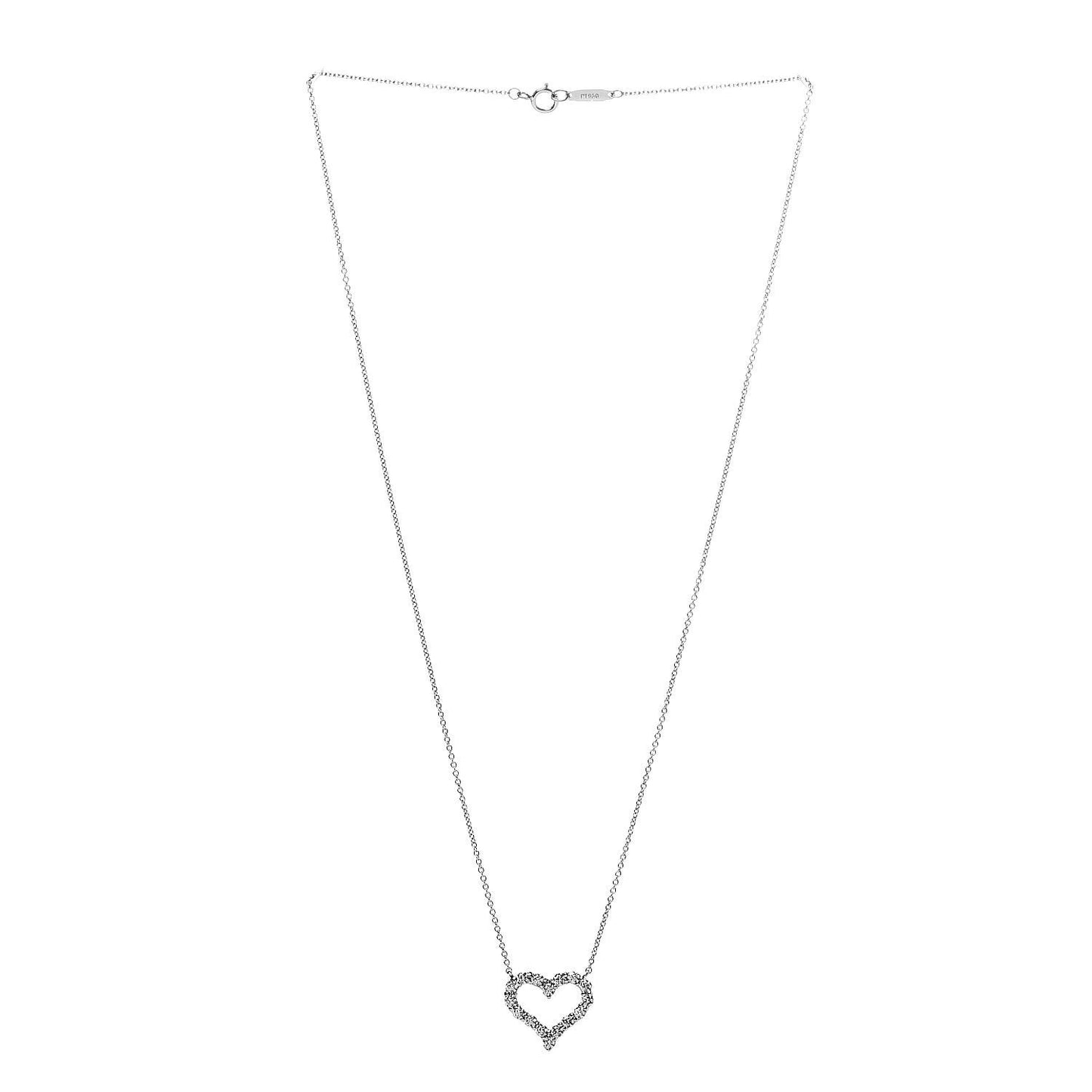 Platinum Diamond Small Heart Pendant Necklace