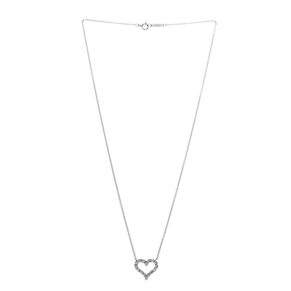Tiffany Platinum Diamond Small Heart Pendant Necklace 3 of 8