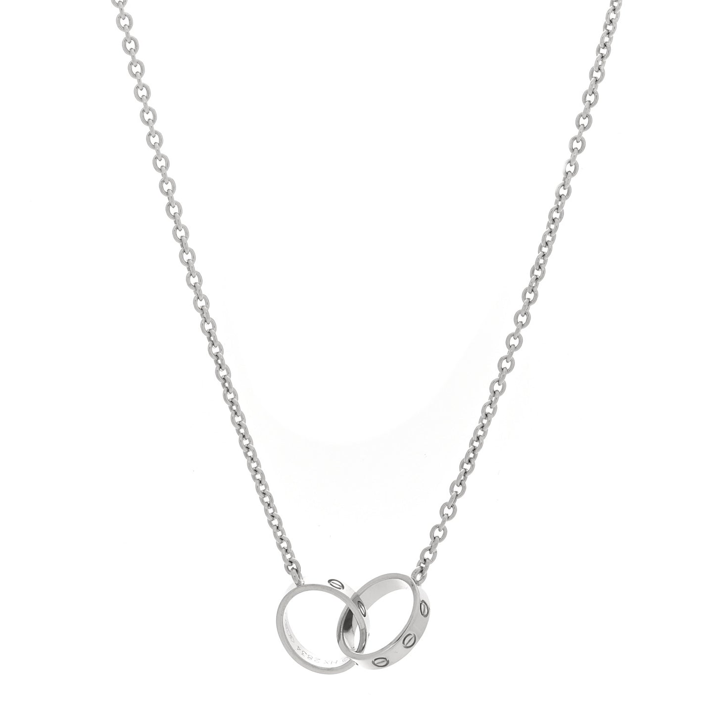 18K White Gold Interlocking LOVE Necklace