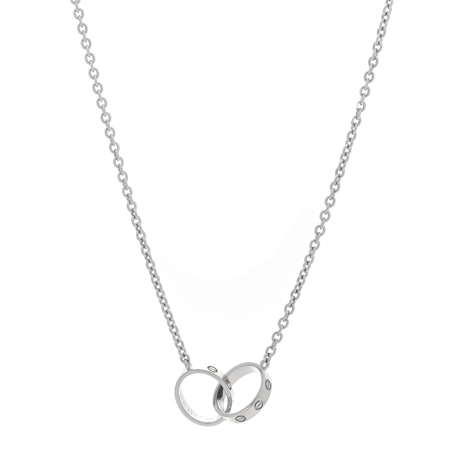 Cartier 18K White Gold Interlocking LOVE Necklace 1 of 5
