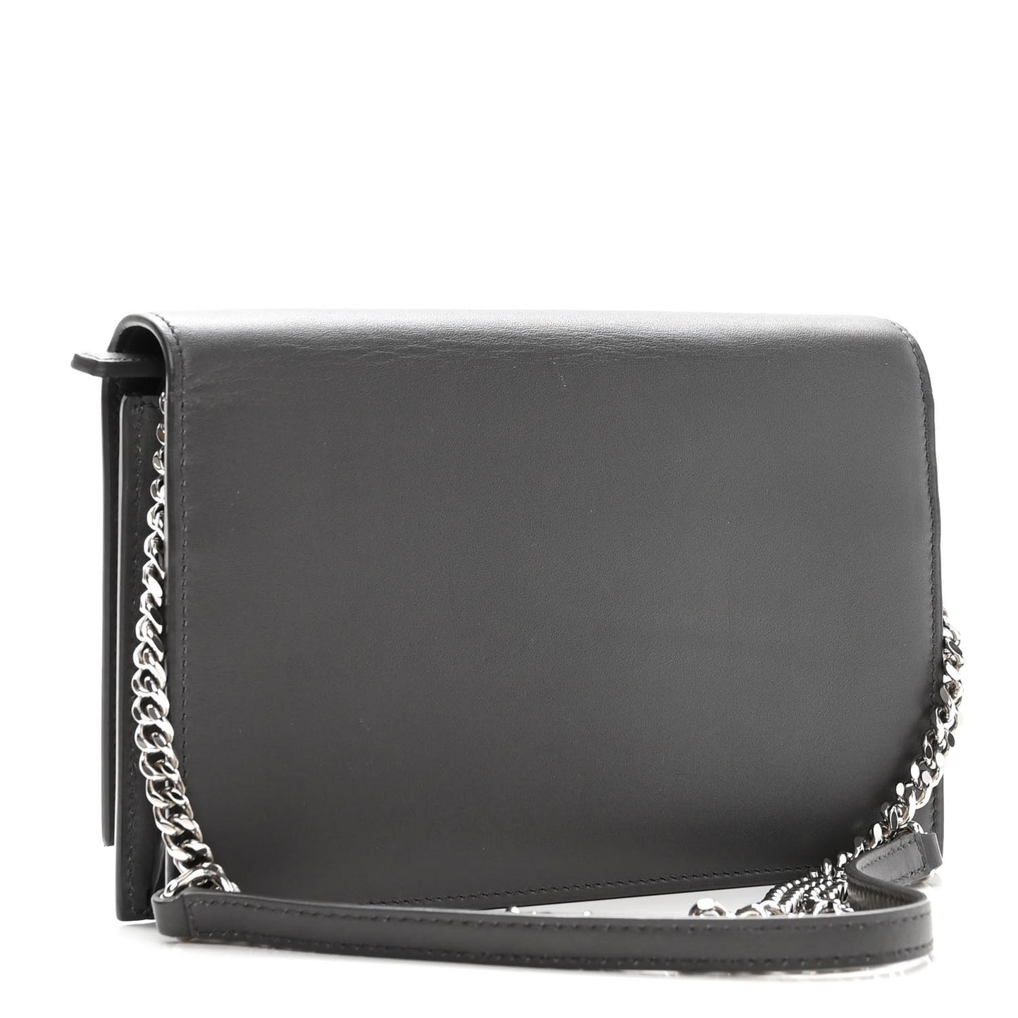 Smooth Calfskin Classic Monogram Kate Tassel Chain Wallet Asphalt