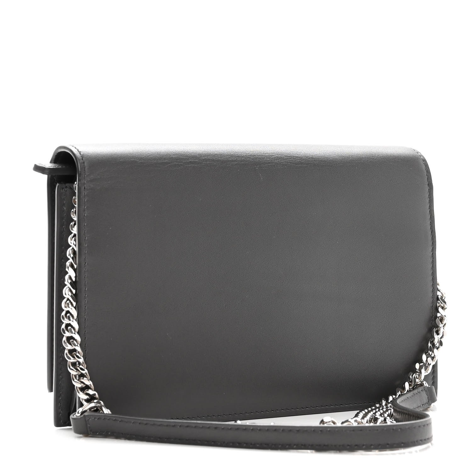 Saint Laurent Smooth Calfskin Classic Monogram Kate Tassel Chain Wallet Asphalt 3 of 9