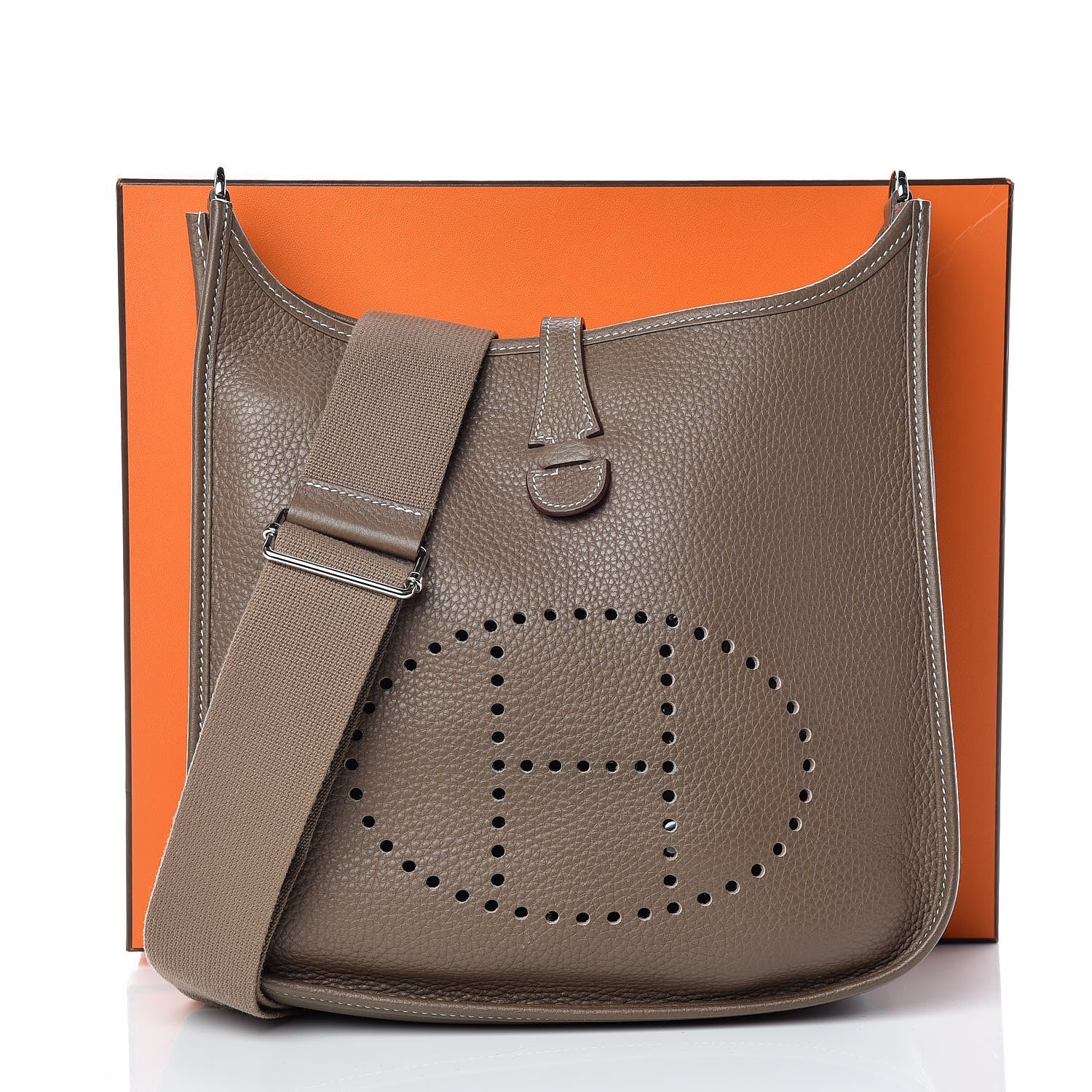 Hermes Taurillon Clemence Evelyne III PM Etoupe 12 of 12