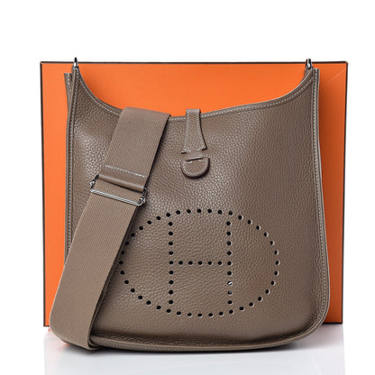 Hermes Taurillon Clemence Evelyne III PM Etoupe 12 of 12