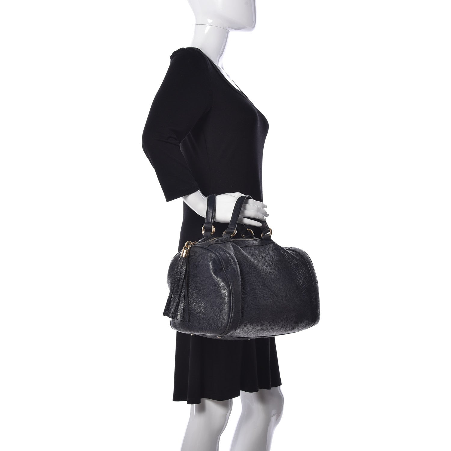 Gucci Pebbled Calfskin Medium Soho Boston Black 2 of 33