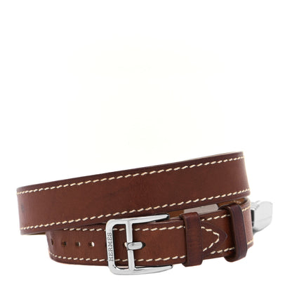 Hermes Stainless Steel Barenia 20mm Kelly Cadena Double Tour Quartz Watch Fauve 3 of 4