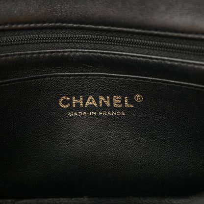 Chanel Lambskin Quilted Mini Lion Charm Top Handle Rectangular Flap Black 6 of 17