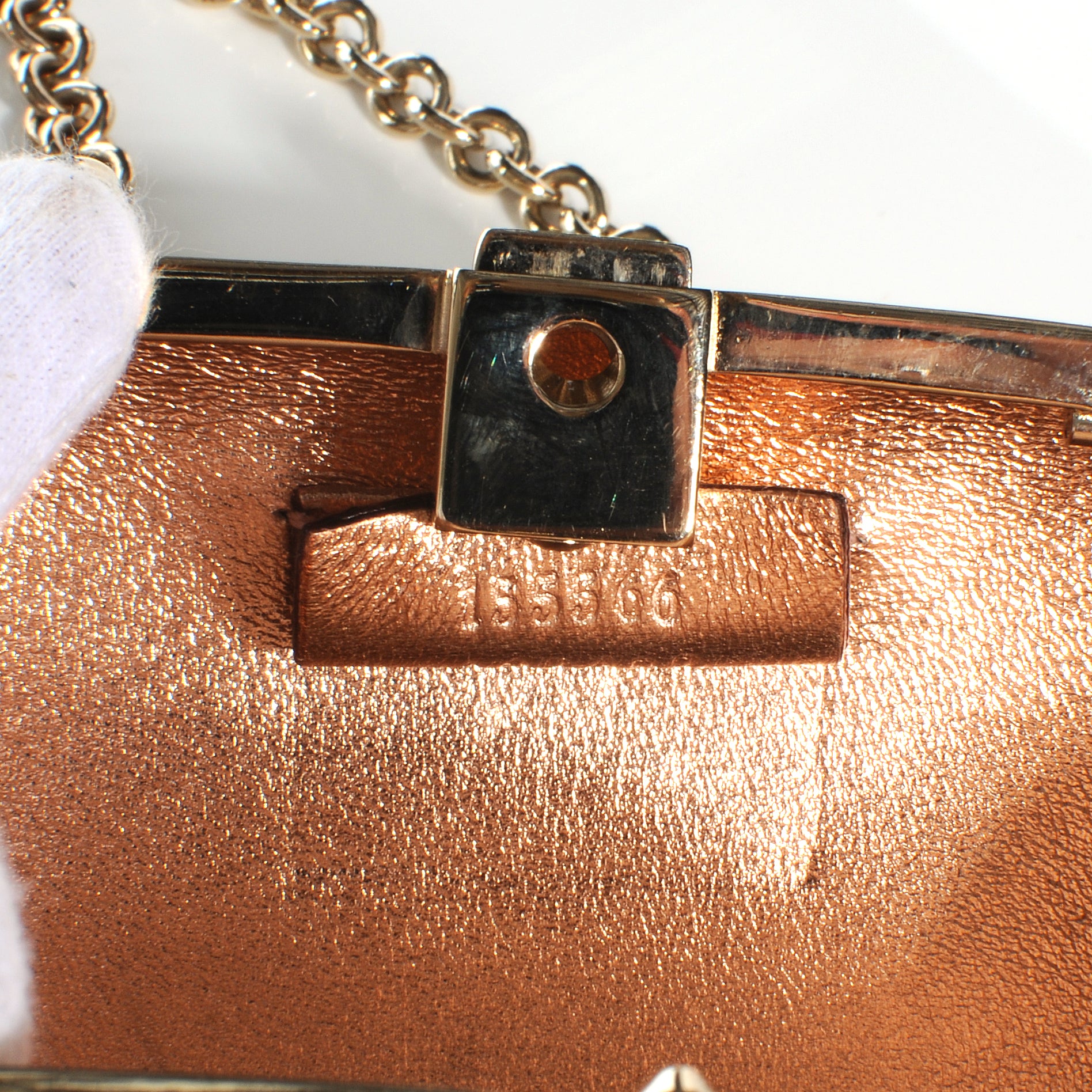 Gucci Metal Guccissima Dragonfly Minaudiere Clutch Gold 9 of 11