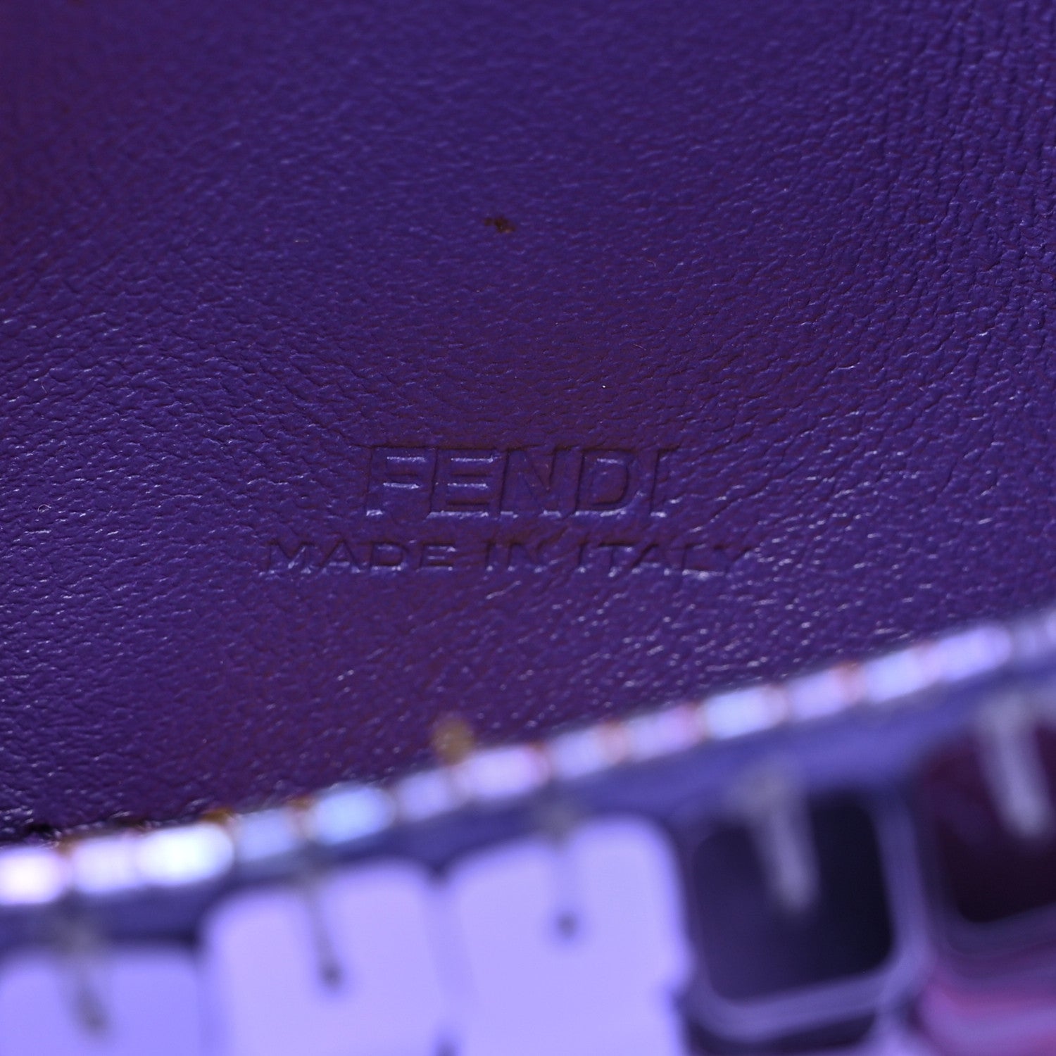 Fendi Sequin Paillettes Shiny Nappa Sex and the City Nano Baguette Charm Viola Purple Rain 6 of 11