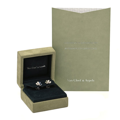Van Cleef & Arpels 18K White Gold Diamond Mini Frivole Earrings 5 of 5