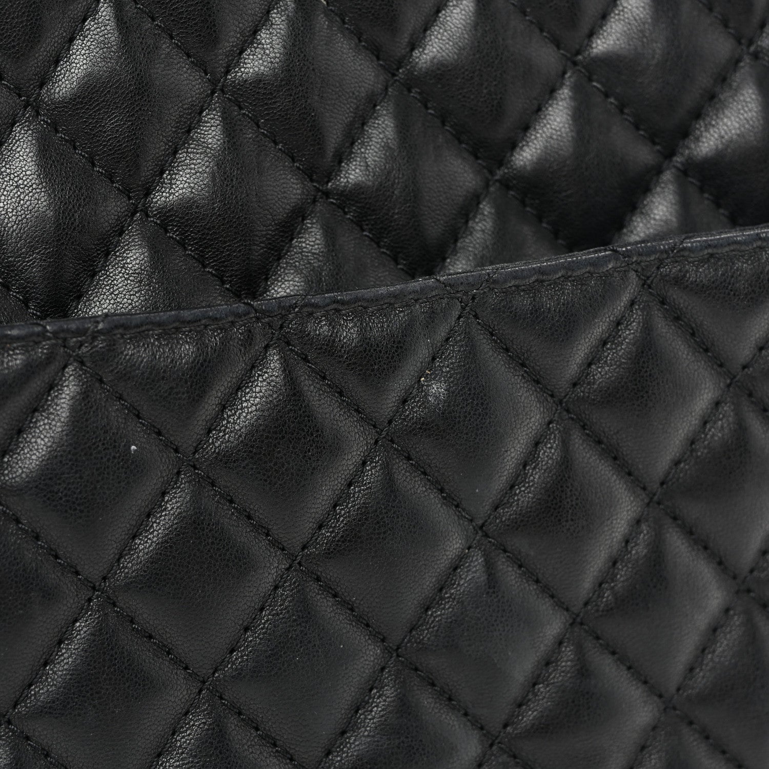 Chanel Lambskin Quilted Large Fluffy CC Shopping Tote Black 12 of 12